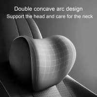 Car Headrest & Lumbar Support Cushion for Citroen DS3 C5 C3 C2 C4 C6, Ergonomic Automotive Seat Neck Pillow Lumbar Backrest Pad Neck Back Pain Relief Detachable Washable,Black