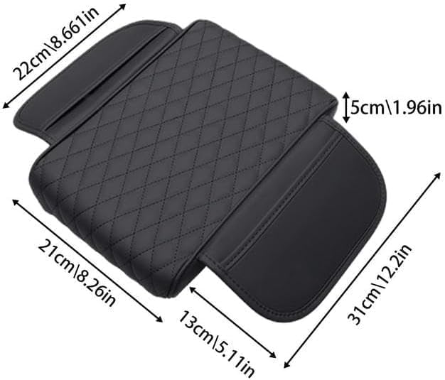 for Subaru Forester SG 2.Gen 2002 2003 2004 2005 2006 2007 2008 Car Center Console Cover, Leather Memory Foam Protection Pad, Hand Rest Pillow with Height Increase, Interior Accessory,Black