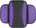 Car Center Console Cover for Jeep Wrangler 1986–2025 2026 YJ/TJ/JK/JL,Leather Armrest Pad with Side Storage Pockets,Waterproof Console Lid Protector,Auto Interior Accessories,Purple