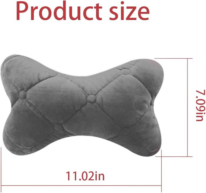 2PCS Car Headrest Pillow, Soft Comfortable Vehicle Neck Pillow Cushion, Automotive Interior Head Rest Pad Accessories for Driving Fatigue Relief, Universal for SUV, Sedan, Truck (Gray)