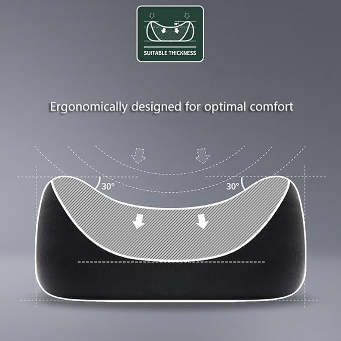 Car Lumbar Support Pillow and Car Neck Pillow for Mercedes-Benz ML-Class (W164), Ergonomic Car Seat Headrest Lumbar Cushion for Back Pain Relief,Black-Lumbar Cushion