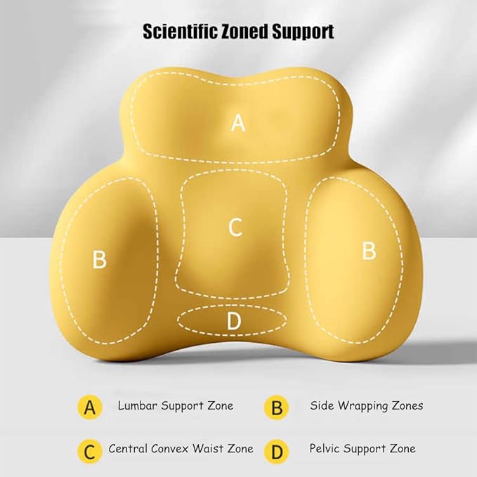 Car Lumbar Support Pillow for Honda Civic 4 Door Sedan 2016-2019 2020 2021 Memory Foam Back Support Cushion Breathable Car Seat Lumbar Pad Accessories,Dark Gray