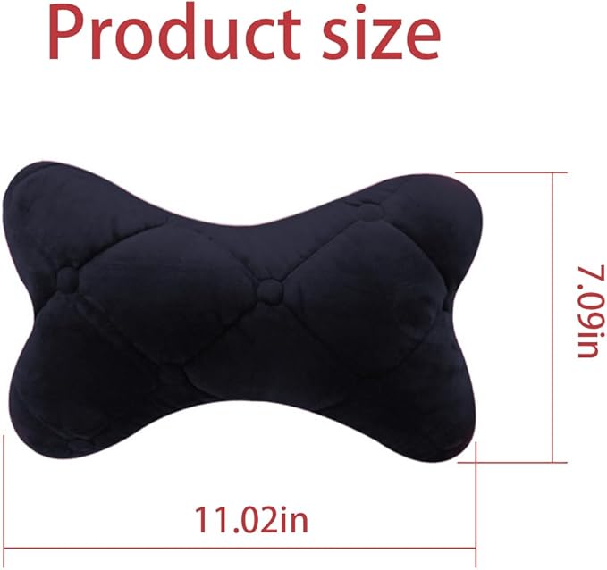 2PCS Car Headrest Pillow, Soft Comfortable Vehicle Neck Pillow Cushion, Automotive Interior Head Rest Pad Accessories for Driving Fatigue Relief, Universal for SUV, Sedan, Truck (Black)