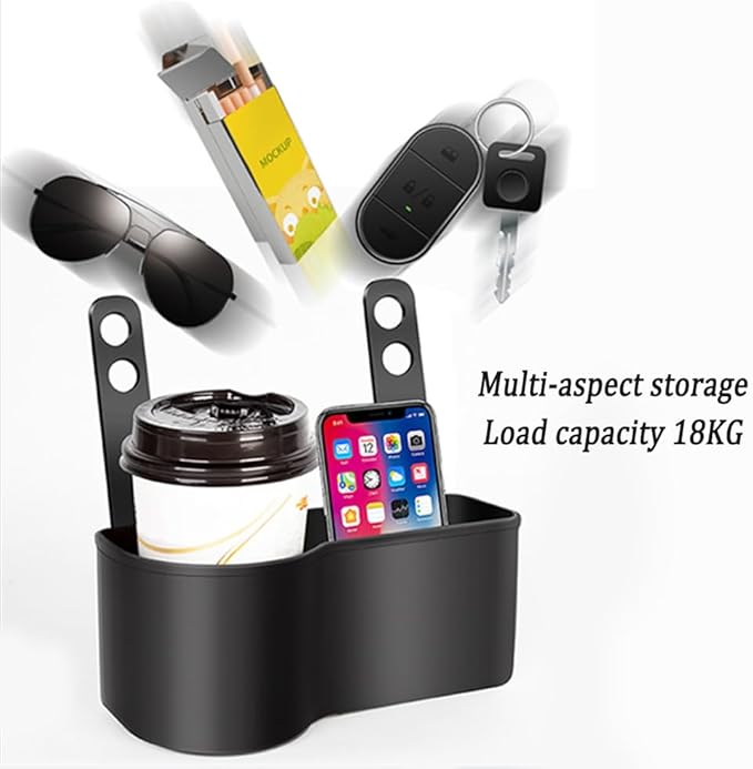 2 in 1 Car Seat Back Organizer with 3.2" Cup Holder,Multifunction Car Headrest Seat Back Organizer for Drink Food Tray,Universal Headrest Cup Holder for Most Cars Trucks SUVs