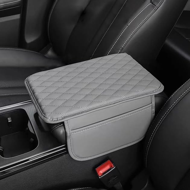 Car Armrest Cover for Toyota Cressida 1977–1992, Center Console Pad, Leather Armrest Box Protector, Waterproof Anti-Scratch Console Lid Cushion,Comfort Interior Accessories,C-Gray