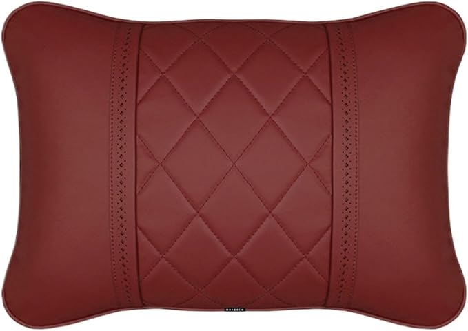 Luxury NAPPA Headrest Compatible For Mercedes Maybach S-Class Leather Lumbar Pillows Car Neck Travel Seat Cushion Support Car Accessories(6 Wire WHITE Right)