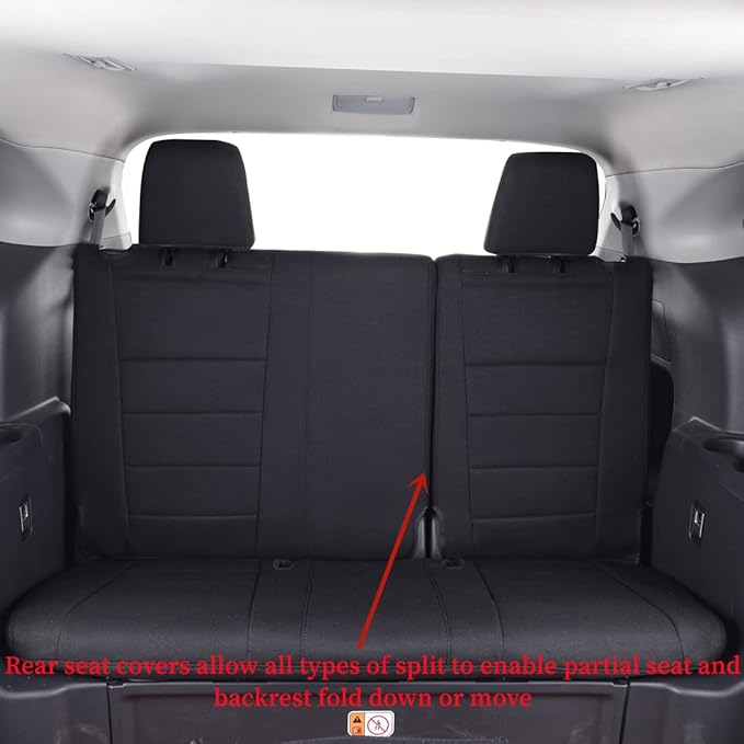 coverdream Custom Seat Covers Compatible with Select Toyota Highlander 2014 2015 2016 2017 2018 2019,Three Row,Second Row Captain Chair (Black,Full Set)