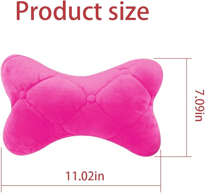 2PCS Car Headrest Pillow, Soft Comfortable Vehicle Neck Pillow Cushion, Automotive Interior Head Rest Pad Accessories for Driving Fatigue Relief, Universal for SUV, Sedan, Truck (Pink)