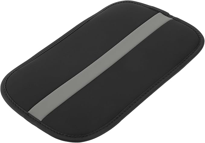 Car Armrest Cushion Pad Non-slip 12.20"x7.09" Seat Box Cover Protector Microfiber Leather Black,Gray Center Console Lid