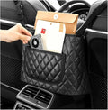 Car Purse Holder Between Seats, Leather Automotive Seat Back Organizer Large Capacity Bag, Front Seat Pocket Handbag Holder & Barrier of Backseat Pet Kids for Most Vehicles