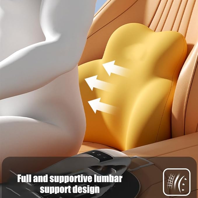 Car Lumbar Support Pillow for Honda Civic 4 Door Sedan 2016-2019 2020 2021 Memory Foam Back Support Cushion Breathable Car Seat Lumbar Pad Accessories,Dark Gray