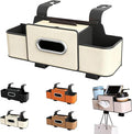 Geshus Backseat Organizers Hanging Storage, Car Seat Back Organizer With Tissue Holder, For Hold Phone,Drinks,Handbag,Compatible With Most Vehicles (Beige)