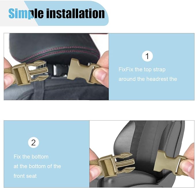 Car Seat Back Organizer, Car Seat Cover Protector, Backseat Hanging Car Seat Storage Bag, Tactical Backseat Organizer Panel, Multipurpose Car Travel Accessories for Most Vehicles (Coyote Brown, 1PC)