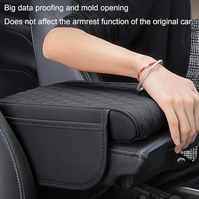 for Subaru Forester SG 2.Gen 2002 2003 2004 2005 2006 2007 2008 Car Center Console Cover, Leather Memory Foam Protection Pad, Hand Rest Pillow with Height Increase, Interior Accessory,Black