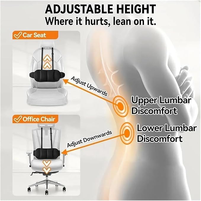 1 Piece Automotive Seat Lumbar Support Pillow for Chevrolet/Chevy Camaro 2016-2024, Driving Lower Back Cushion Ergonomic Orthopedic Posture Rest