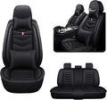 MVRVMV Luxury Car Seat Covers for Honda Pilot 2010-2026, Nappa Leather Auto Seat Cover with 2 Neck Pillows and 2 Lumbar Supports (5 Seat Luxury, Black)