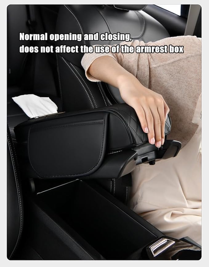 Car Armrest Pad for Hyundai Venue 2020–2025, Center Console Cover with Memory Foam Cushion, Anti-Slip Protector, Arm Rest Cushion Car Interior Accessories,B Beige