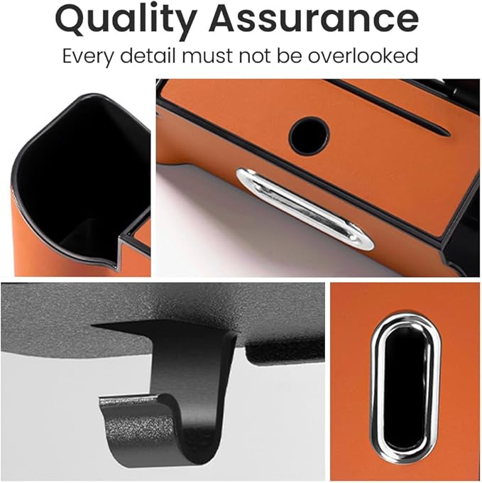Back Seat Car Organizer with Cup Holder, 2026 New Backseat Car Organizer Back Seat, Multifunctional Car Seat Back Organizer Storage Box with Hooks & Tissue Box, for Drinks, Phone & Handbags (Black)