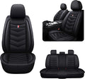 MVRVMV 5-Seat Car Seat Covers for Honda Pilot 2010-2026, Waterproof Non-Slip Wear-Resistant Leather Seat Cover (5 Seat Standard, Black)