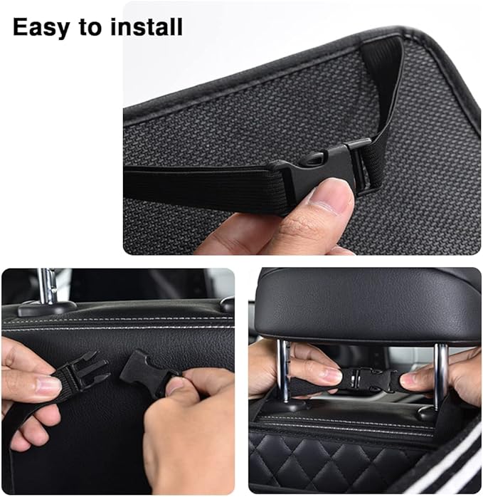 Car Seat Back Organizer, Hanging PU Leather Car Storage Bag, Compatible with Most Vehicles Interior Accessories Organizer