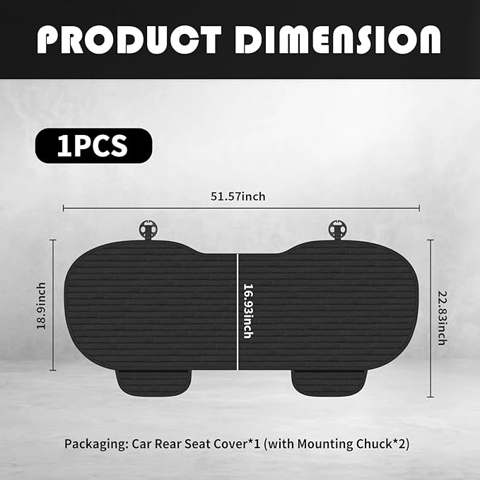 Upgraded Car Back Seat Covers with Storage Bag,Versatile Car Rear Seat Cover for Protecting Seats and Organizing Items,Breathable Cars Bench Seats Cover with Non-Slip Design