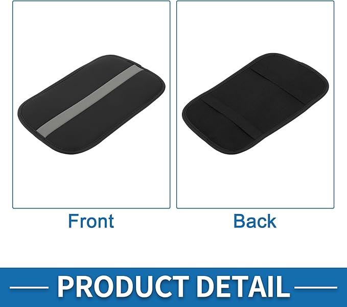 Car Armrest Cushion Pad Non-slip 12.20"x7.09" Seat Box Cover Protector Microfiber Leather Black,Gray Center Console Lid