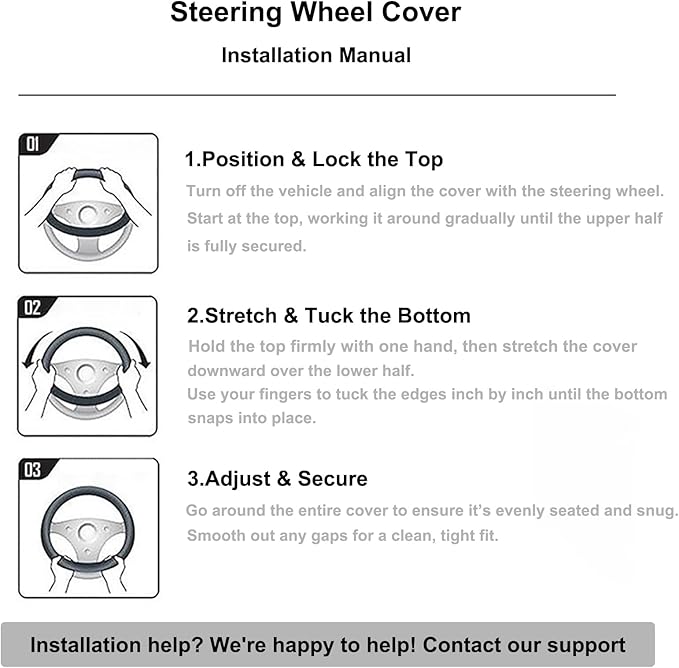 Leather Steering Wheel Cover for 2016-2025 Tesla Model 3/Y(Not for Juniper Y Highland 3),Non-Slip Breathable Steering Wheel Protector for Model 3 Y Steering Wheel,Sweatproof,Slip-on(Black)