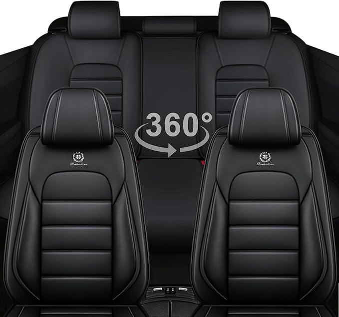 AREKA 5 Seat Covers for Honda Accord 2003-2026 Breathable Car Seat Covers,Anti-Slip Waterproof Car Seat Protectors with Airbag,Automotive Vehicle Cushion with Storage Pockets (Standard,Black)