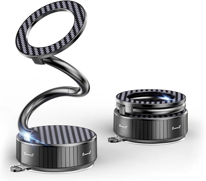 MagSafe Magnetic Phone Holder for Car, 2-in-1 Car Mount 360° Rotating Vacuum Suction Dashboard & Windshield Phone Holder, Strong N55 Mega Magnet Mount for iPhone 17/16/15/14/13/12 & All Smartphones