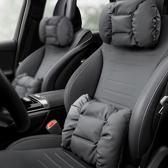 Neck Pillow Automotive Seat Cushions for Honda CR-V 6th/VI V IV III II I RW/RT/RM/RE/RD/Hybrid 2015-2025, Relieving Neck Stiffness Sciatica Relief Car Headrest Lumbar Pillow,Black