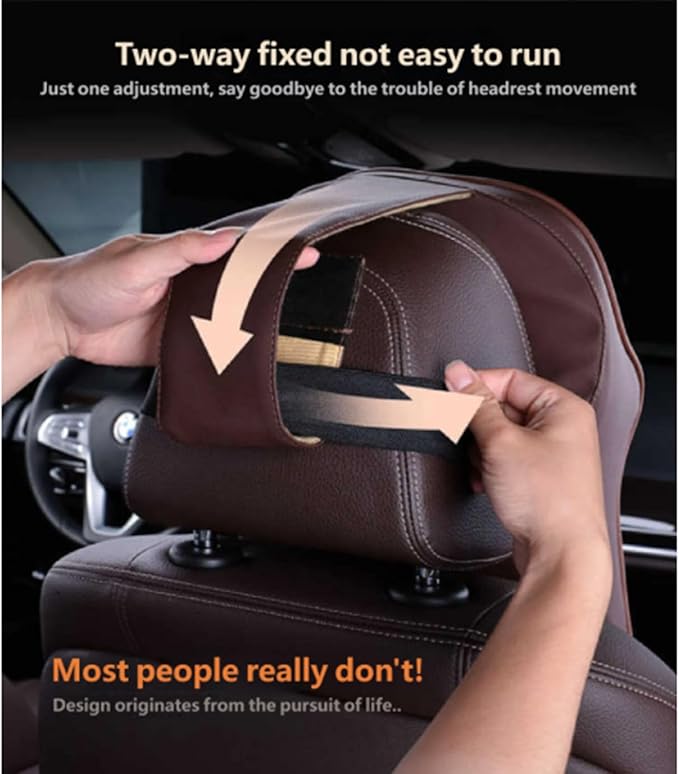 Car Headrest and Lumbar Support Pillow for Honda Civic 2012-2026 Seat Back Cushion Neck Pillow Driving Support Cushion Interior Accessories,1 headrest-Brown Style