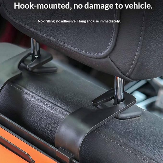Car Organizers and Storage Box Multifunctional, Car Seat Back Organizer, 4 In 1 Universal Car Storage Box With Hanging Tissue Holder, Cup Holders & Hooks for Purses to Travel Accessories (Brown)