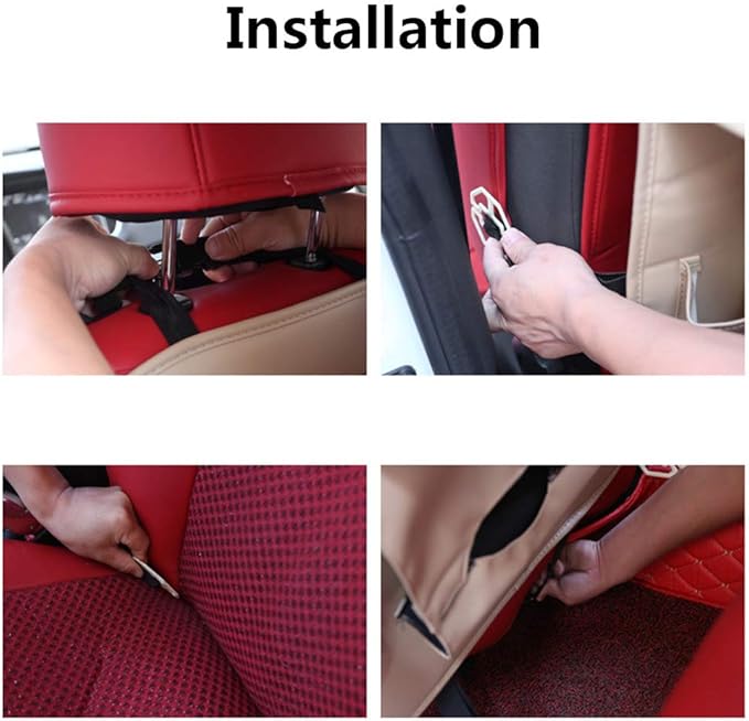 Car Seat Back Organizer PU Leather Storage Bag Universal Auto Multi-pocket Backseat Organizer with Foldable Table Tray