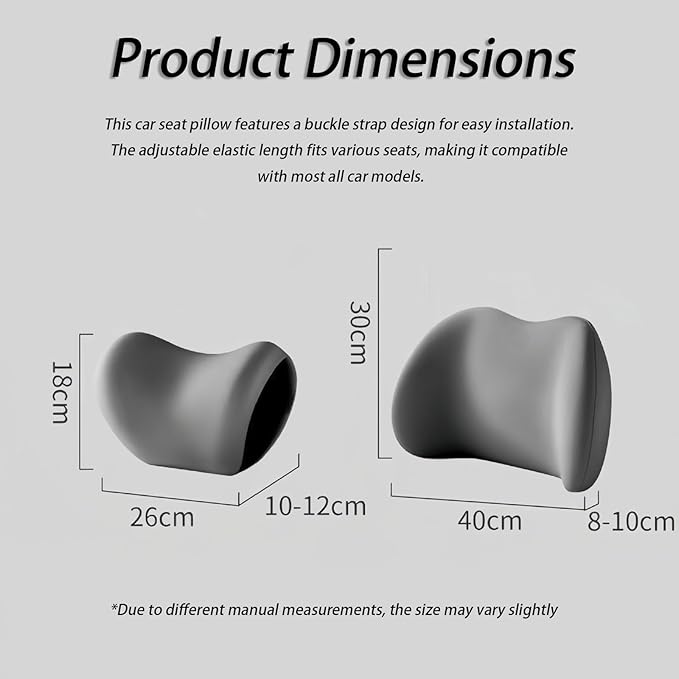 Car Lumbar Support Pillow and Car Neck Pillow Kit for BMW 4 Series 8 Series Convertible, Car Seat Neck Back Rest Pillows, Ergonomic Car Seat Headrest & Lumbar Cushion,B Grey