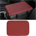 Car Center Console Cover, Leather Memory Foam Vehicle Arm Rest Cushion Pad, Waterproof Automotive Interior Armrest Seat Box Protector Accessories, Universal for SUV, Sedan, Truck (Red)