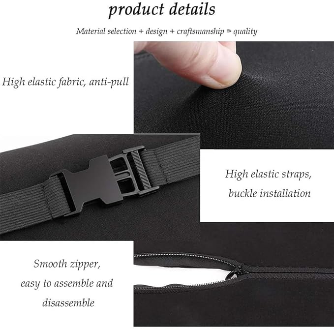 Car Seat Headrest Lumbar Support Kit for Tesla Model Y 2021 2022 2023, Ergonomic Memory Foam Head Neck Pillow Back Cushion Drivers Travel Anti Fatigue,C/Grey