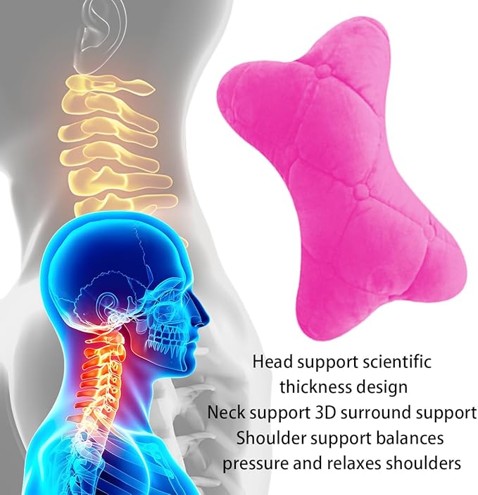 2PCS Car Headrest Pillow, Soft Comfortable Vehicle Neck Pillow Cushion, Automotive Interior Head Rest Pad Accessories for Driving Fatigue Relief, Universal for SUV, Sedan, Truck (Pink)