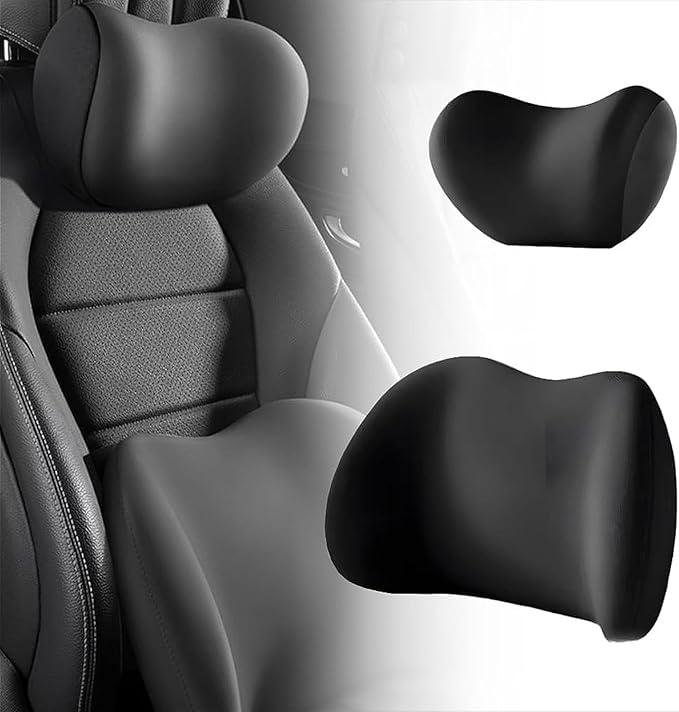 Car Lumbar Support Pillow and Car Neck Pillow for Mercedes-Benz ML-Class (W164), Ergonomic Car Seat Headrest Lumbar Cushion for Back Pain Relief,Black-Lumbar Cushion