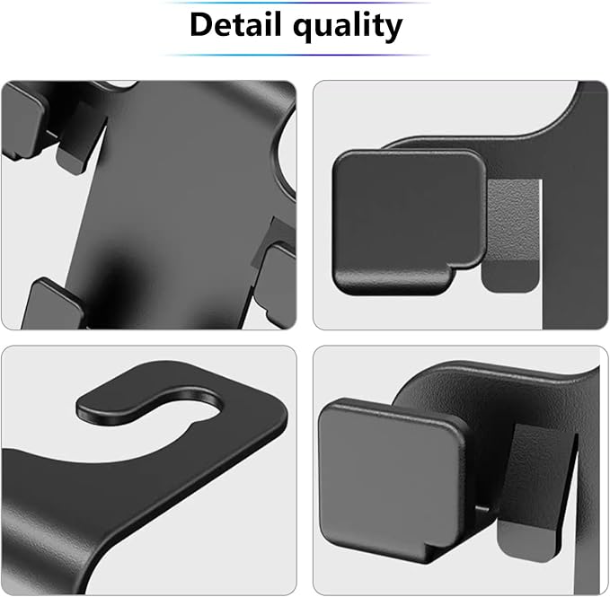 Upgraded Version Car Seat Back Organizer Hook, Multi-Function Auto Accessories with Phone Holder & Storage Hooks for Backseat, Durable ABS Material, Space-Saving Design for Car Interior Organization