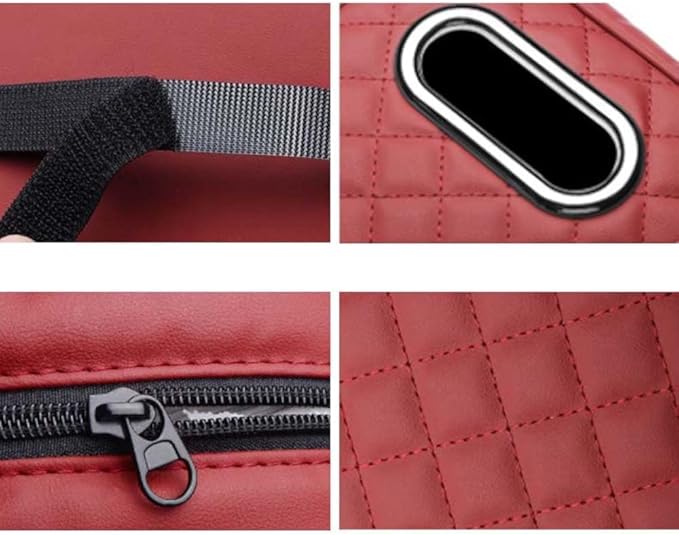 Car Armrest Pads for Hyundai Santa Fe Sport 2013 2014 2015 2016 2017 2018,Leather Center Console Covers Waterproof Anti-Slip Scratch Comfortable Automobile Protective Accessories,Black
