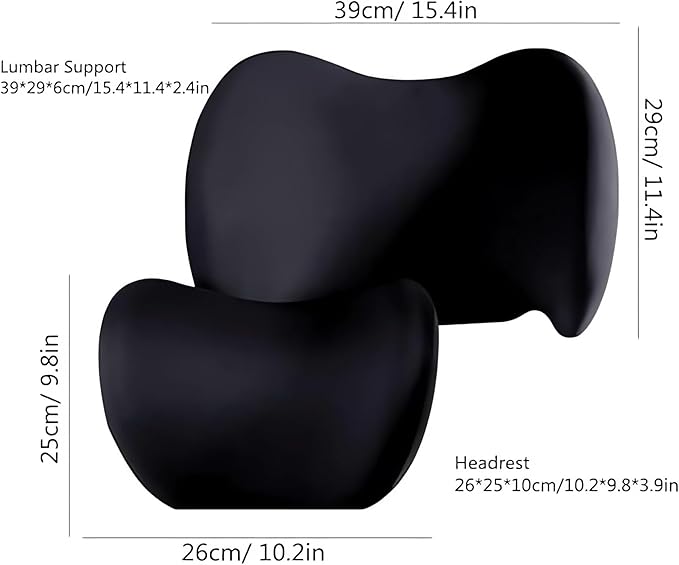 Car Headrest & Lumbar Support Cushion 2025 Upgrade Comfort Memory Foam Car Backrest and Neck Pillow Ergonomic Car Headrest & Lumbar Support for Driving Car Support Cushion for Office Chair Car (Pink)