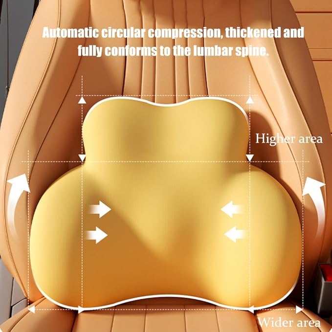 Car Lumbar Support Pillow for Honda Civic 4 Door Sedan 2016-2019 2020 2021 Memory Foam Back Support Cushion Breathable Car Seat Lumbar Pad Accessories,Dark Gray