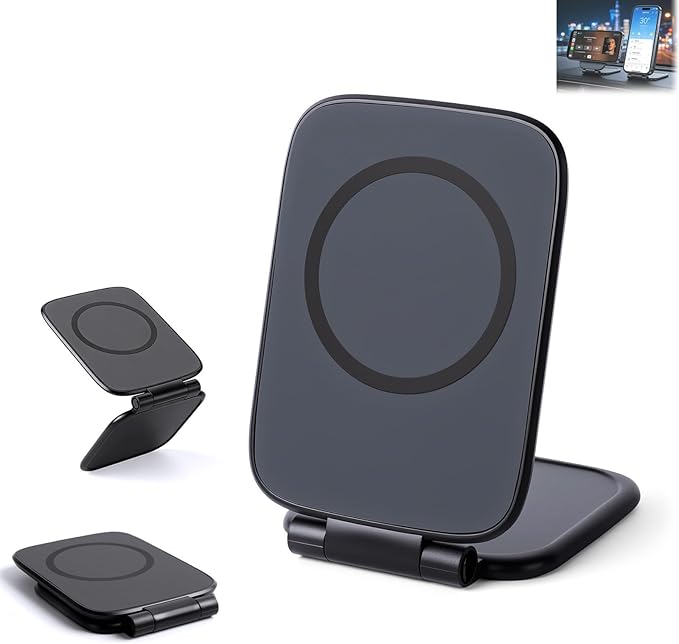 Ultra-Thin Foldable Magnetic Car Phone Mount,Ultrathin Adjustable Magnetic Phone Holder for Car,Portable Foldable Magnetic Phone Mount,270° Foldable Shockproof Phones Mount for All Phone,Laptop,Gym