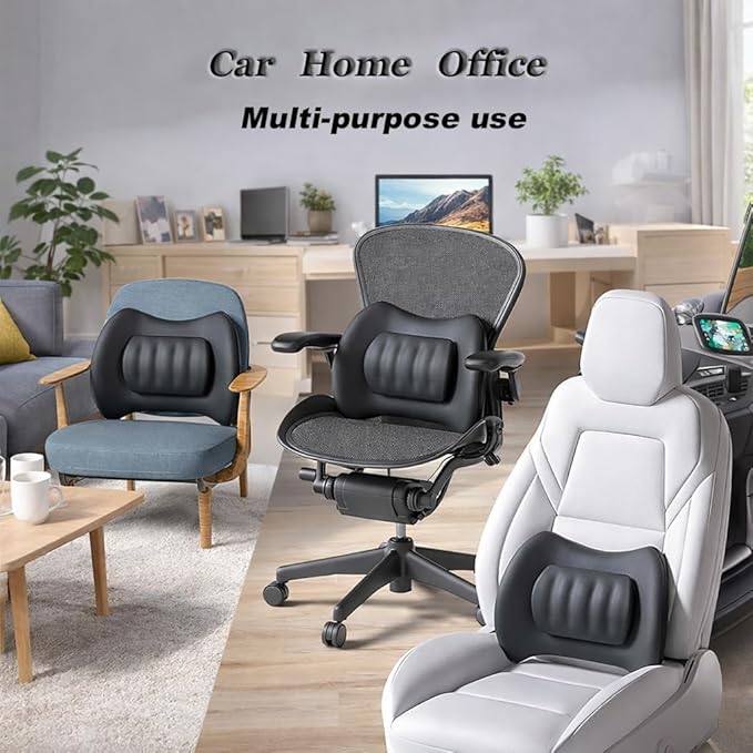 Car Lumbar Cushion for Freightliner 108SD 114SD 122SD Cascadia Columbia eCascadia, Breathable Lower Back Support Pillow with Adjustable Strap, Back Cushion for Long Driving, Office Chair, Truck
