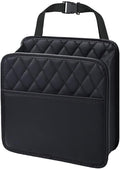 Foldable Car Seat Back Organizer, Large Capacity Hanging Car Backseat Storage Bag with Cup Holders, PU Leather Waterproof Car Trash Bag Can, Car Travel Accessories for Most Vehicles (1PC)