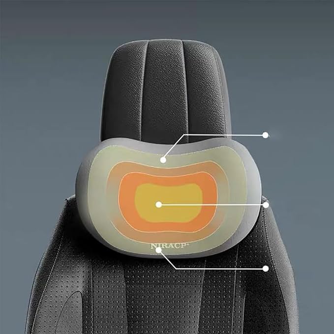 Car Seat Headrest Lumbar Support Kit for Tesla Model Y 2021 2022 2023, Ergonomic Memory Foam Head Neck Pillow Back Cushion Drivers Travel Anti Fatigue,C/Grey