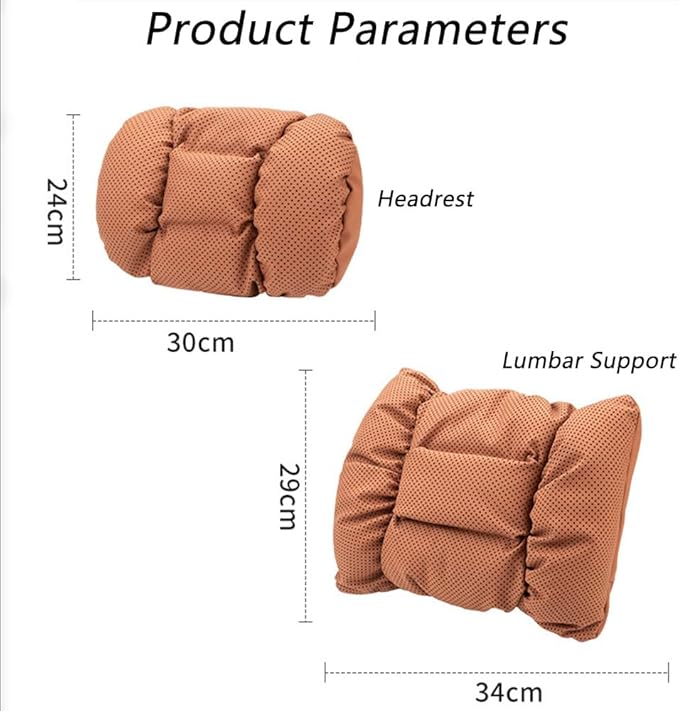Neck Pillow Automotive Seat Cushions for Mercedes Benz GLS/AMG X167 X166 SUV 2015-2025, Relieving Neck Stiffness Sciatica Relief Car Headrest Lumbar Pillow,Red