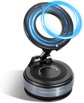 Vacuum Suction Magnetic Phone Holder, 2025 Upgraded Magnetic Car Phone Mount for Magsafe, 360°Adjustable Foldable Portable Suction Cup Phone Holder for Cars/Gyms/Mirrors/Smooth Surface