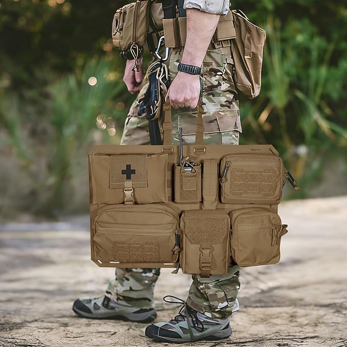 Molle Panels for Car Back Seat, Tactical Seat Back Organizer Covers for Vehicles Truck, Tactical Car Accessories Foldable for Universal Automotive(CB-Foldable)
