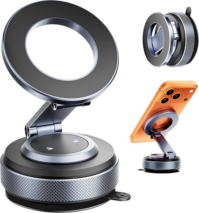 2026 Upgraded Magnetic Phone Holder for Car [Strongest Magnet Power & Premium Aluminum Alloy] 360° Adjustable Car Phone Mount for Magsafe, Cell Phone Holders for iPhone 17 Pro Max 16-12 Series